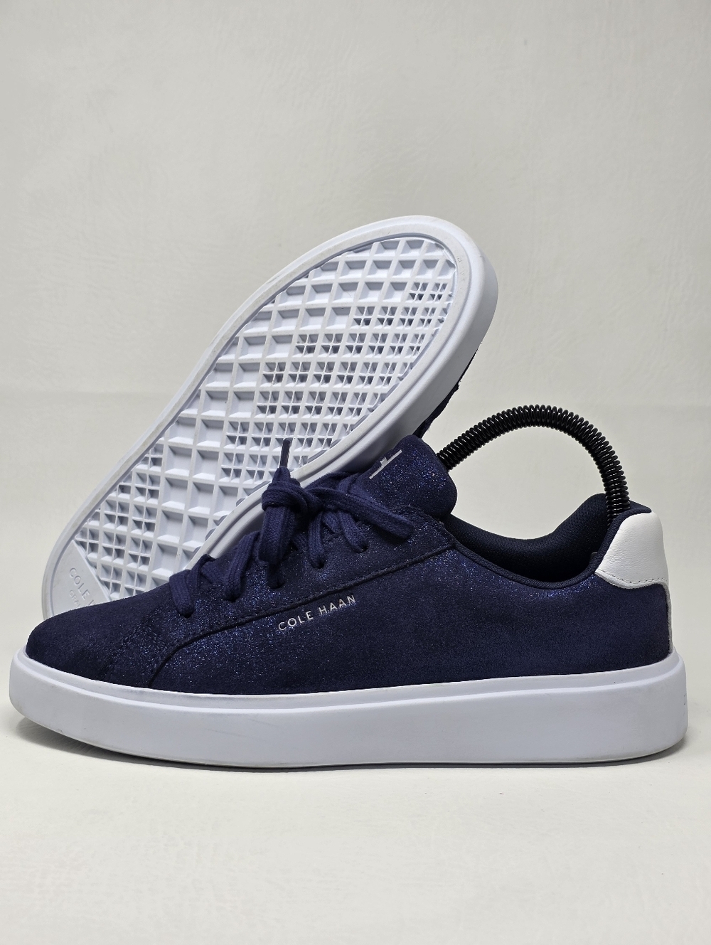 Cole Haan GC Daily Suede Sneaker Navy Blue Crosscourt Women's Size 7 Pre-owned